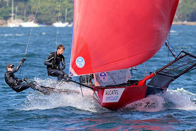 Preparing for the spinnaker drop at the bottom mark © Frank Quealey